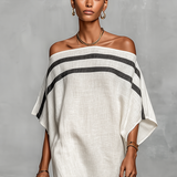 Vestido maxi minimalista em linho