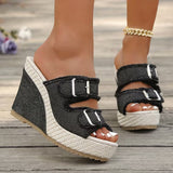 Atelier | Fray Edge Wedge Sandals