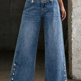 Mia | High Waist Slit Jeans