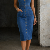 Indira | Vestido jeans de botão