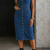 Indira | Vestido jeans de botão