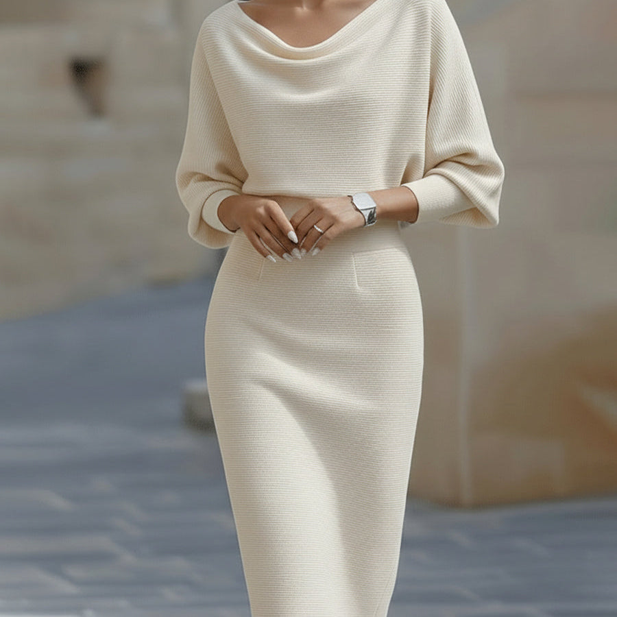 Alice | Vestido midi branco drapeado