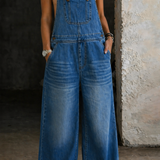 Harper | Macacão jeans com cintura elástica
