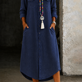 Helen | Vestido Casual Elegante de Camisa Jeans Longa