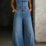 Linda | Macacão jeans sem alças
