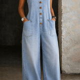 Sadie | Macacão jeans lavado vintage