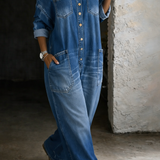 Sophia | Macacão jeans fora do ombro