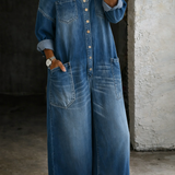 Sophia | Macacão jeans fora do ombro