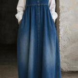 Veronica | Vestido de colete jeans solto