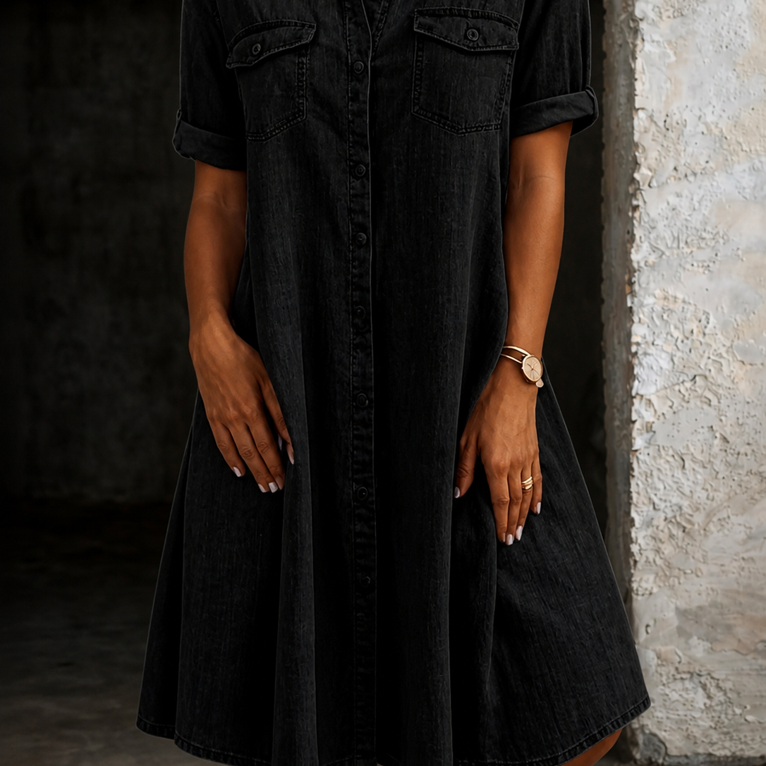 Patricia | Vestido Midi Casual Estilo Denim