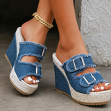 Atelier | Fray Edge Wedge Sandals