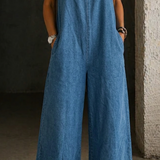 Madison | Macacão Denim de Perna Larga