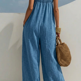 Madison | Macacão Denim de Perna Larga