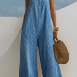 Madison | Macacão Denim de Perna Larga