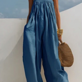 Madison | Macacão Denim de Perna Larga