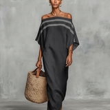 Vestido maxi minimalista em linho