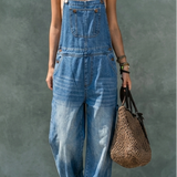 Harper | Macacão jeans com cintura elástica