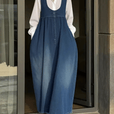 Veronica | Vestido de colete jeans solto