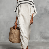 Vestido maxi minimalista em linho