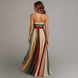 Vestido comprido e colorido sem mangas